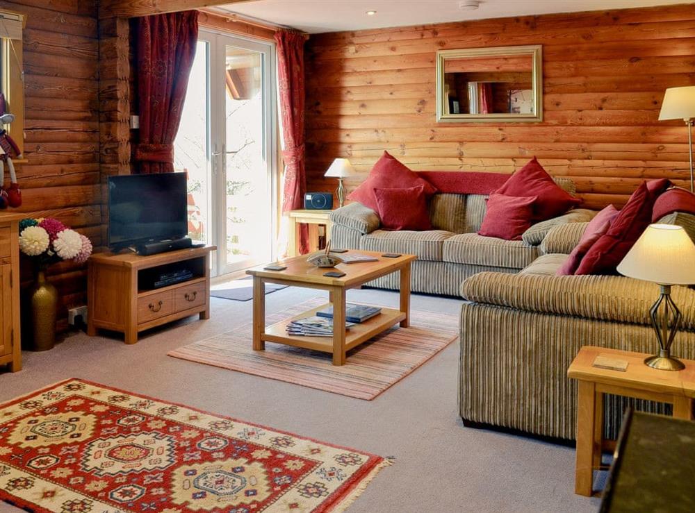 Living area at Kingfisher Lodge in Sandyhills, Kirkcudbrightshire