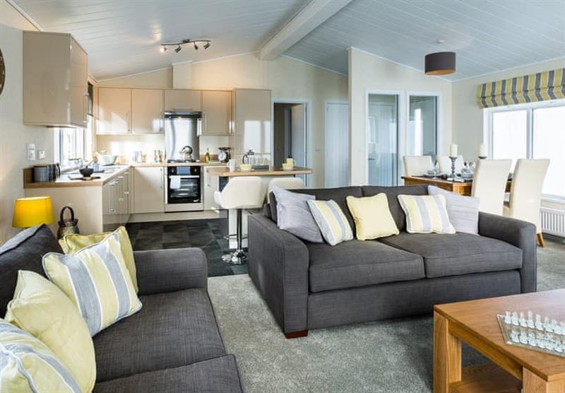 Living area in the Chestnut Lodge at King’s Lynn Holiday Park in King’s Lynn, Norfolk