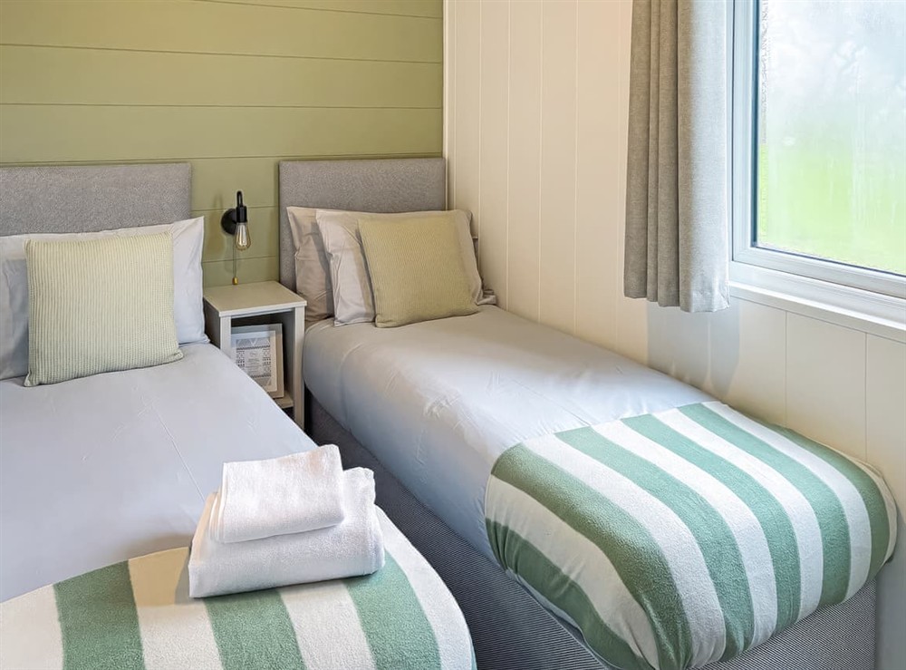 Twin bedroom at Kings Moor Retreat 1 in Coleorton, near Coalville, Leicestershire