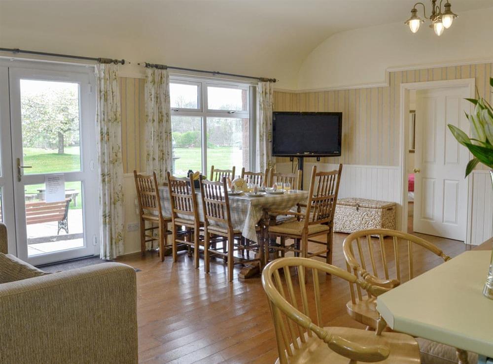 Attractive open plan living space at Kinnelhook Holiday Cottage in Lochmaben, near Lockerbie, Dumfriesshire