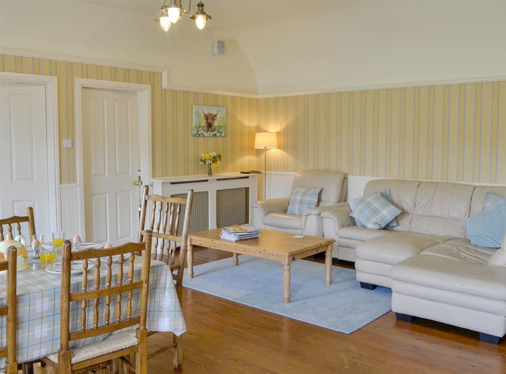 Comfortable living area at Kinnelhook Holiday Cottage in Lochmaben, near Lockerbie, Dumfriesshire