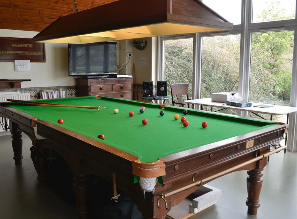 Large games room with snooker/ pool table at Kinnelhook Holiday Cottage in Lochmaben, near Lockerbie, Dumfriesshire