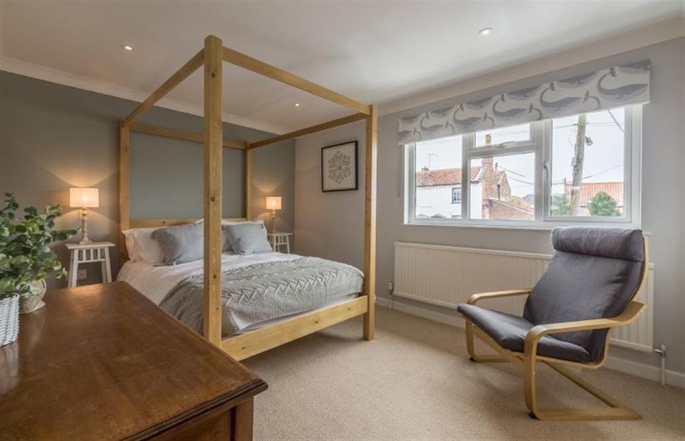 Kipling House:  Bedroom two with a four poster bed  at Kipling House, Wells-next-the-Sea