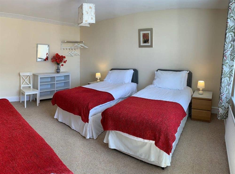 Twin bedroom at Kirkbride Farmhouse in Carsluith, near Newton Stewart, Wigtownshire