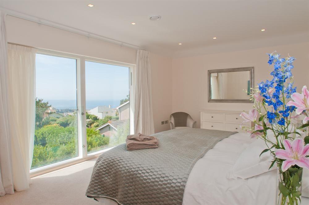 Master bedroom with 6" bed and sea views at Kirkdale in Thurlestone, Nr Kingsbridge