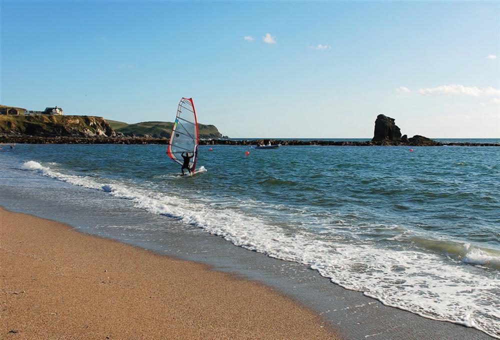 Thurlestone Sands is a popular wind-surfing and kite-surfing area