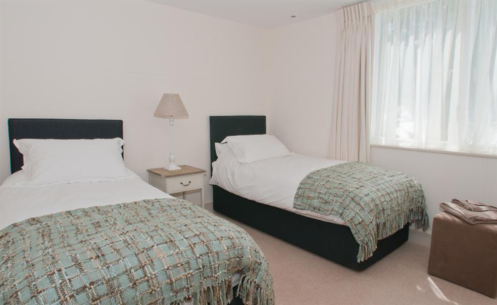 Twin bedroom on lower ground floor at Kirkdale in Thurlestone, Nr Kingsbridge