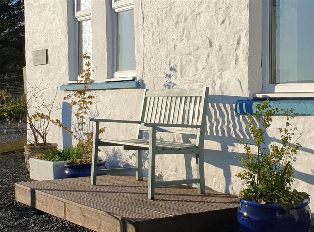 Sitting-out-area at Kirklauchline Cottage in Stoneykirk, near Portpatrick, Wigtownshire
