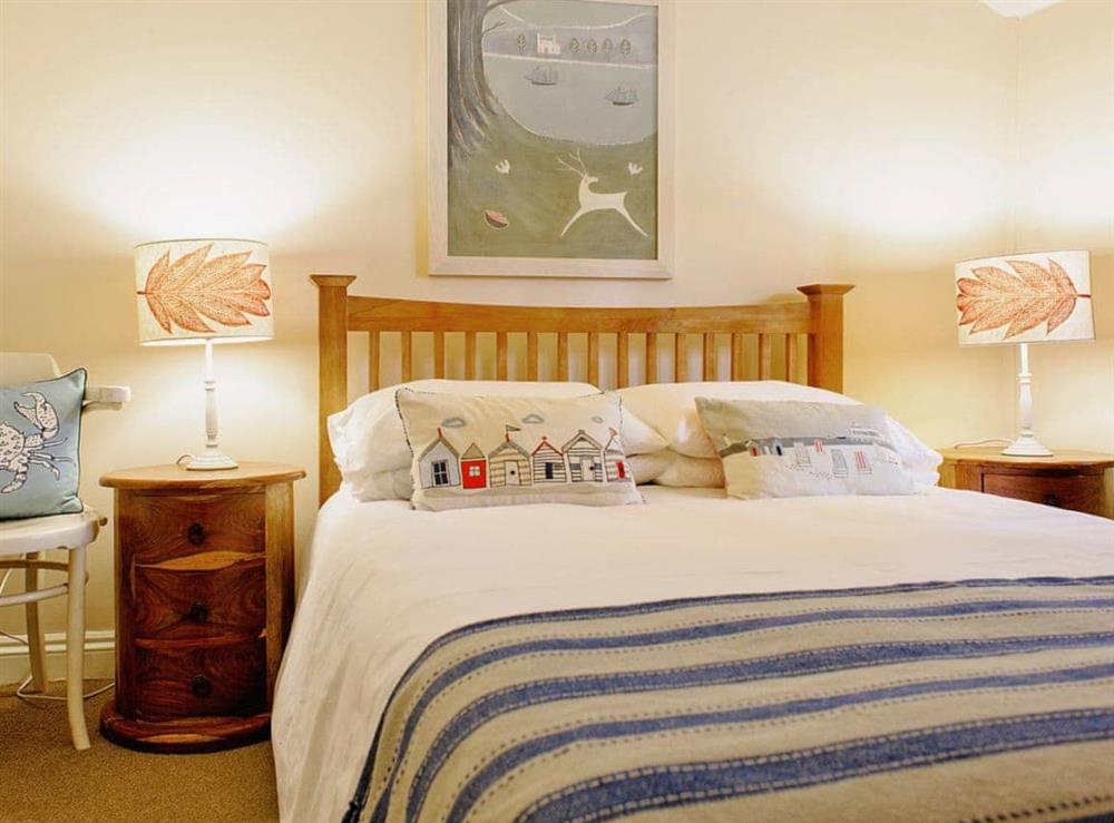 Double bedroom at Kitchen Cottage in Mousehole, Penzance, Cornwall., Great Britain