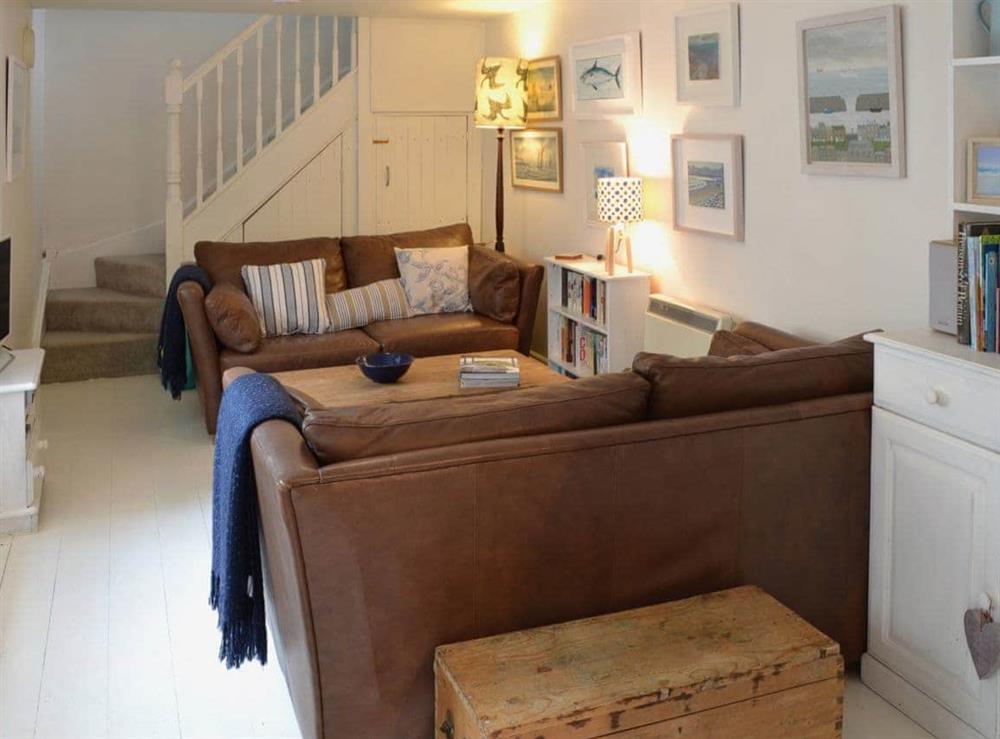 Open plan living/dining room/kitchen at Kitchen Cottage in Mousehole, Penzance, Cornwall., Great Britain