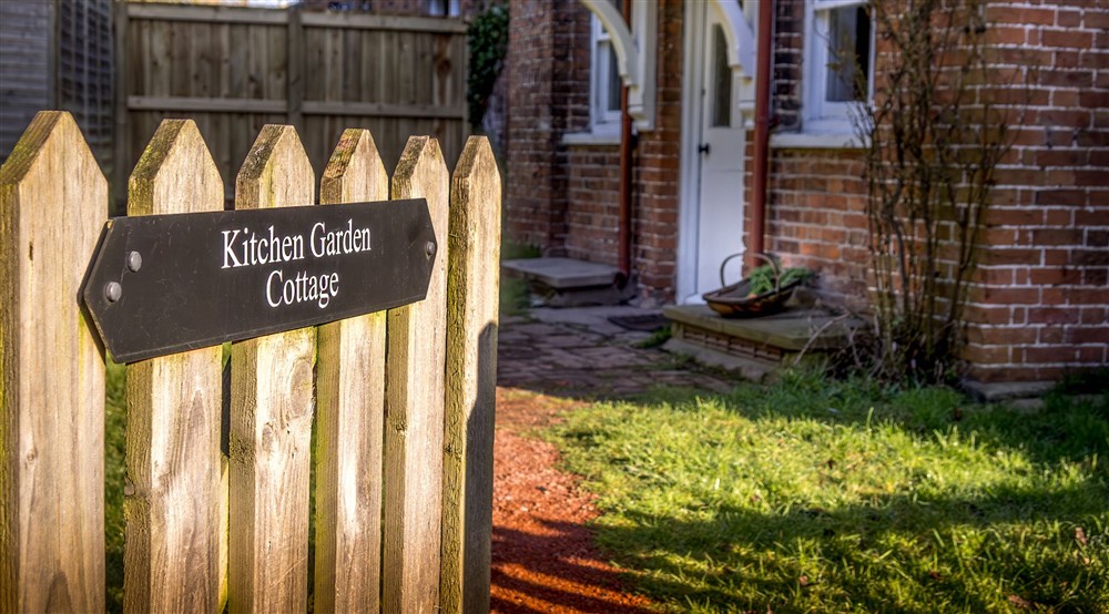 The gate to Kitchen Garden Cottage, Nottinghamshire at Kitchen Garden Cottage in Worksop, Nottinghamshire