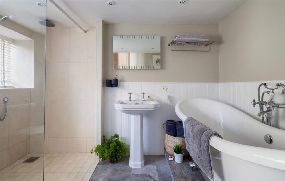 The luxury bathroom with underfloor heating at Kites Holt, Stockland