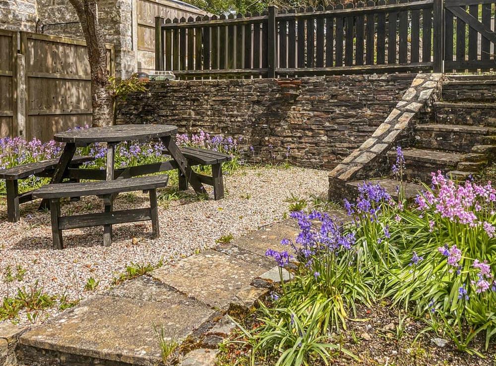 Sitting-out-area at Klys Cottage in St. Breward, near Bodmin, Cornwall