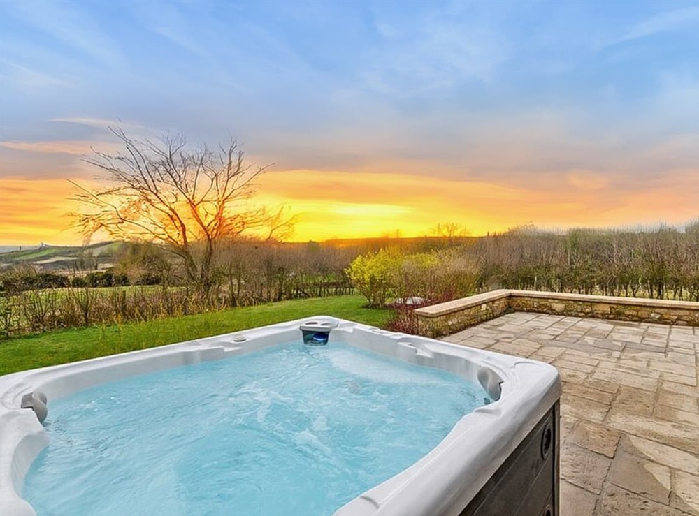 Hot tub at Knoll View Ranch in Shepton Mallet, Somerset