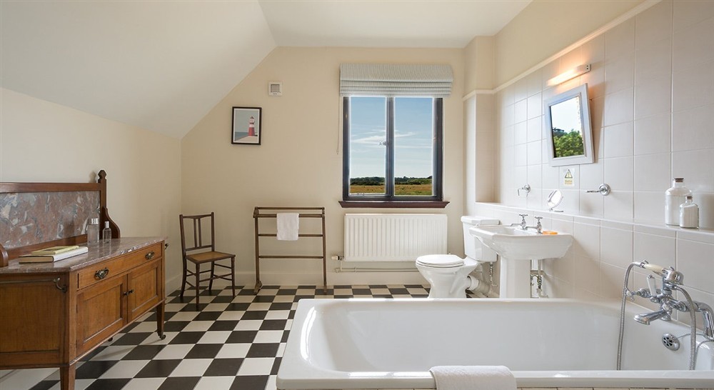 The bright, airy bathroom at Kyson in Woodbridge, Suffolk