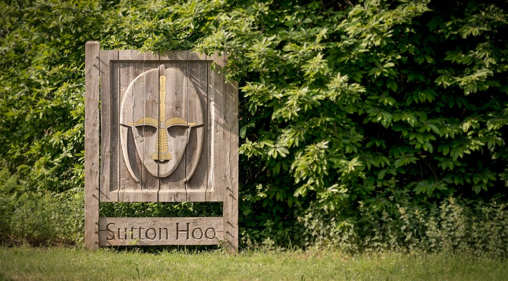 The Sutton Hoo sign, near Kyson, Suffolk at Kyson in Woodbridge, Suffolk