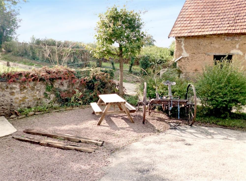 Sitting-out-area at La Feverie in Moon sur Elle, St L&ocirc;, Manche, France