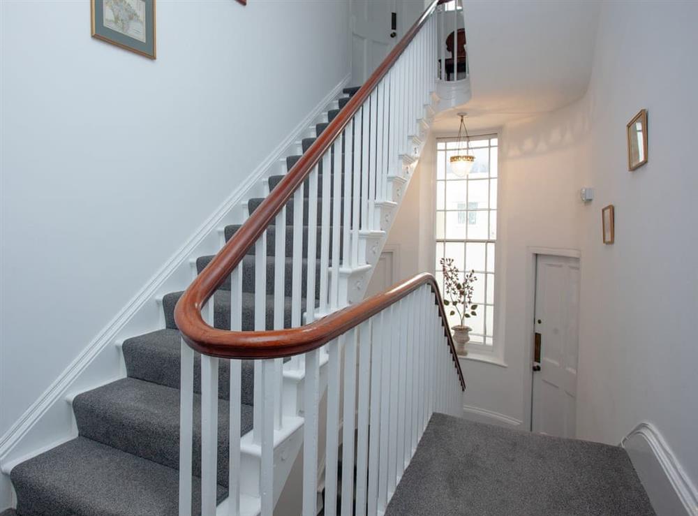 Stairs at La Fortuna apartment in Teignmouth, Devon