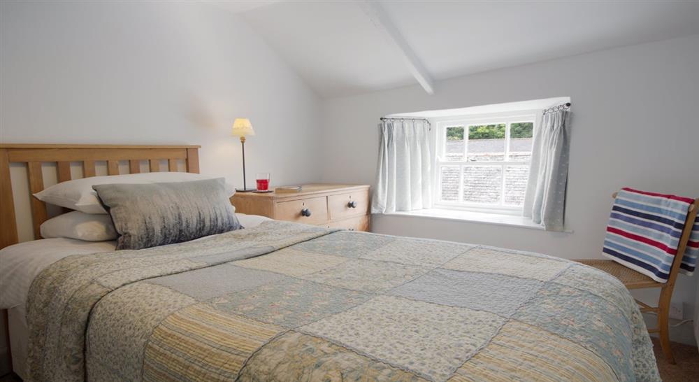 The single bedroom at Lacombe Cottage in Port Quin, Cornwall