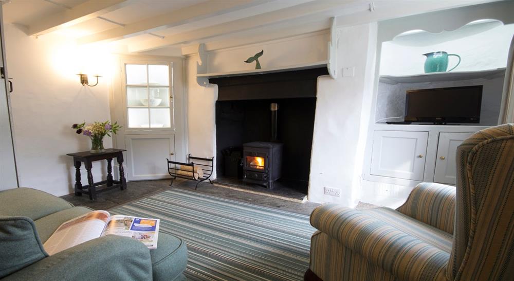 The sitting room at Lacombe Cottage in Port Quin, Cornwall