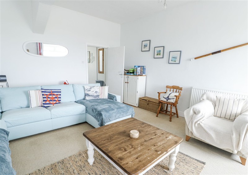This is the living room at Lady of the Lake Suite, Trearddur Bay