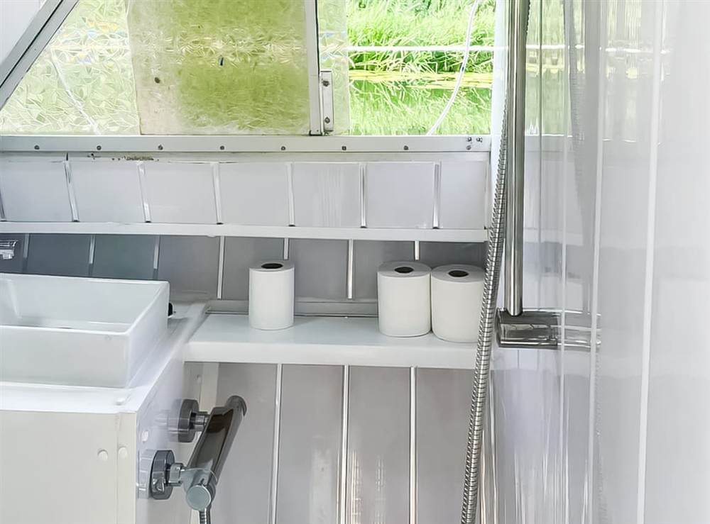 Shower room at Lady V in Barton, Warwickshire