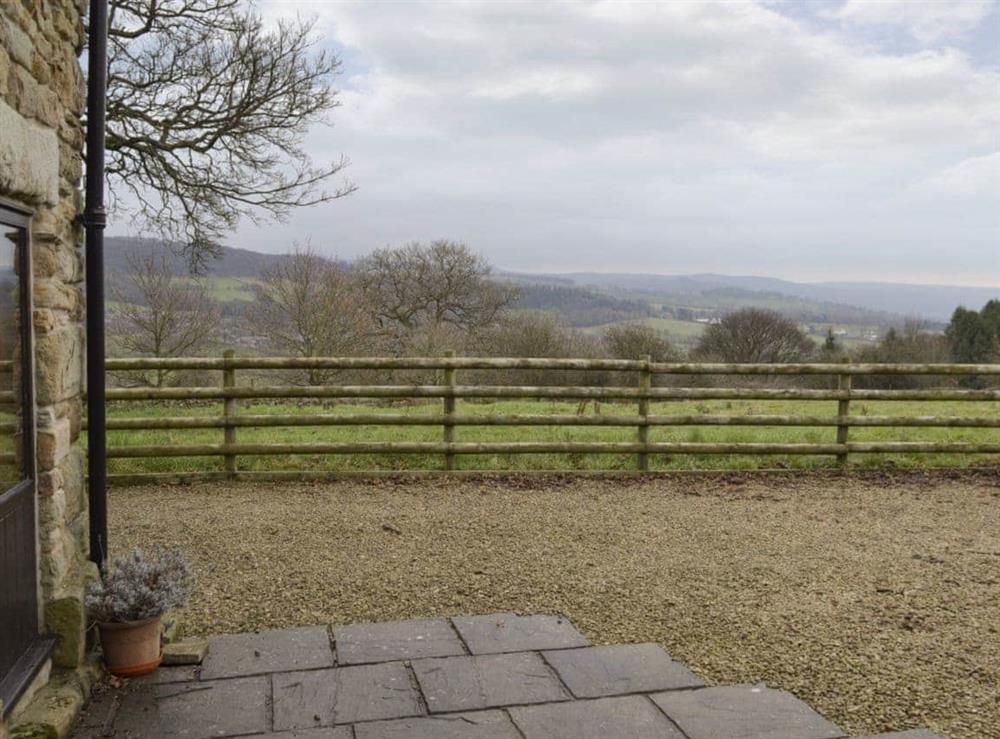 Great views from patio at Ladycroft Barn in Hope Valley, South Yorkshire