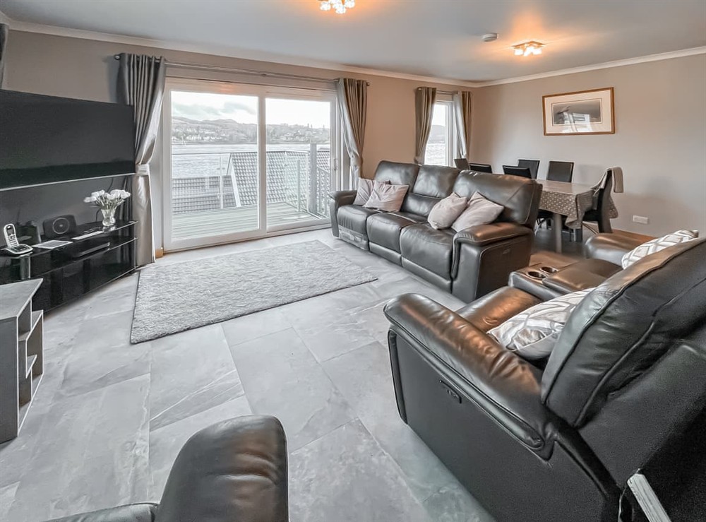 Open plan living space at Lagavulin in North Connel, Argyll