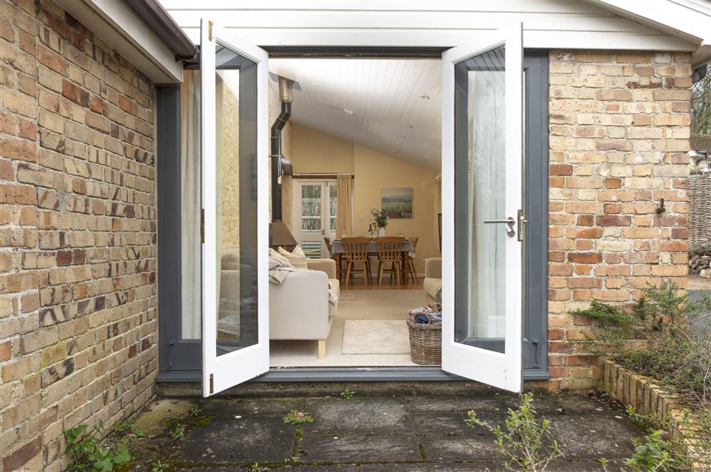 French doors that open to the patio area