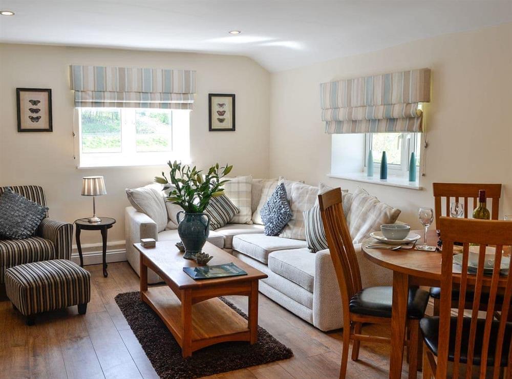 Open plan living space at Lake View Cottage in Brampton, near Carlisle, Cumbria