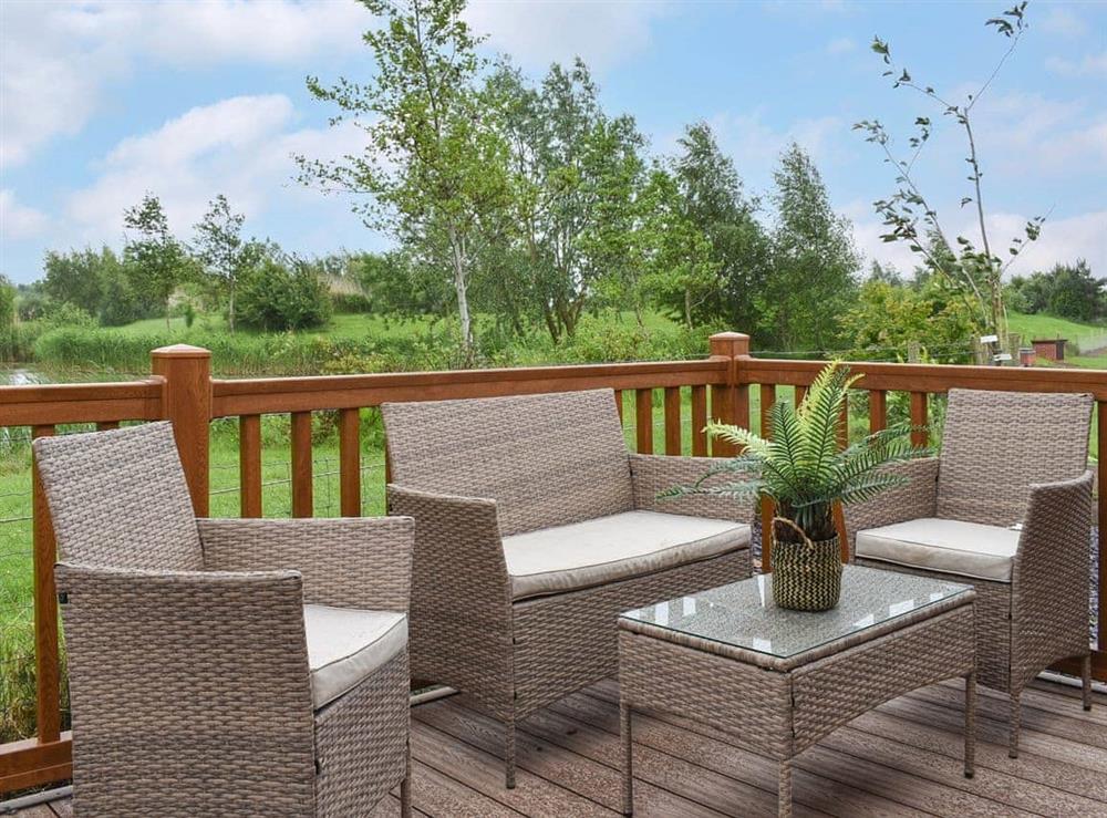 Decking at Lake View Lodge in Audlem, near Nantwich, Cheshire