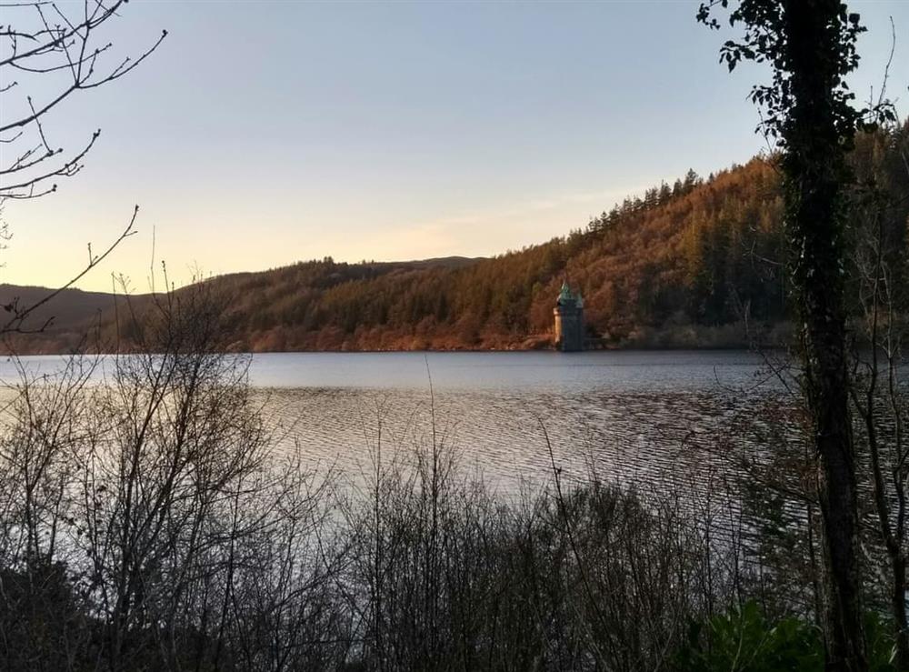 The picturesque Lake Vyrnwy at Lake Vyrnwy Luxury Glamping Pod in Llanwddyn, near Oswestry, Powys