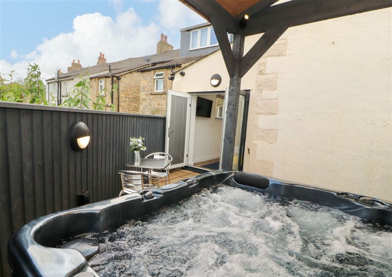 Relax in the hot tub (photo 2) at Lakes View Apartment 1, Carnforth
