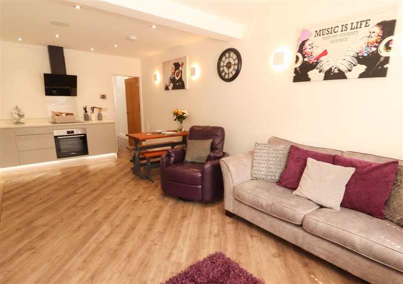 The living room at Lakes View Apartment 1, Carnforth