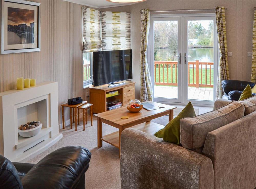 Living area at Lakeside in Carlton Meres Country Park. near Saxmundham, Suffolk