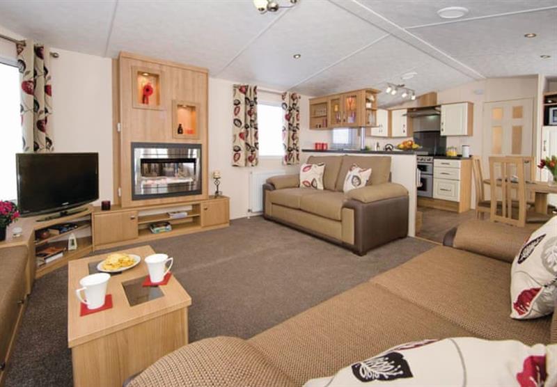 Inside a typical Osprey 6 at Lakeside Holiday Park in Burnham-on-Sea, Somerset