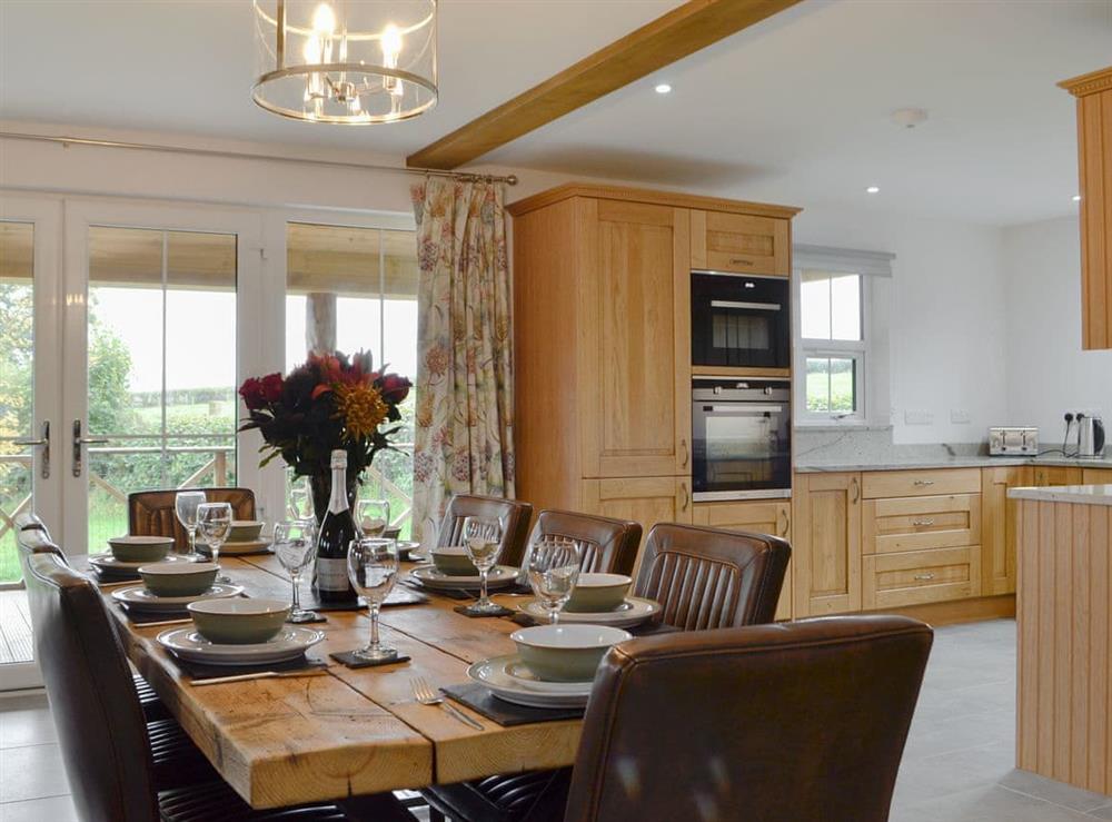 Charming dining area at Lakeside Lodge in near Rhayader, Powys