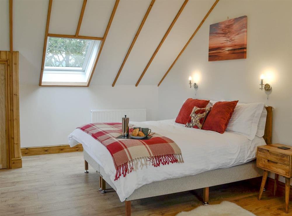 Spacious double bedroom at Lakeside Lodge in near Rhayader, Powys