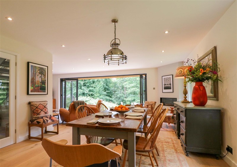 The dining room at Lakeside Lodge, Witherenden Hill near Burwash