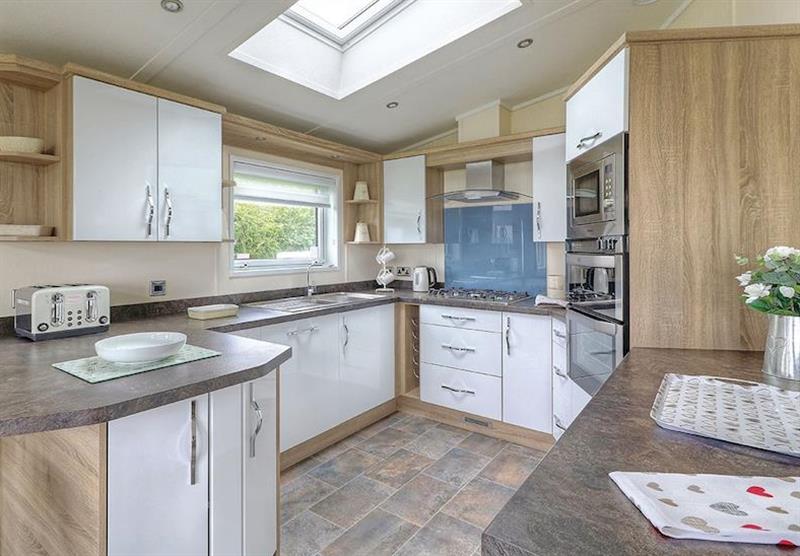A kitchen in the lodge at Lakesway in Levens, Nr Kendal