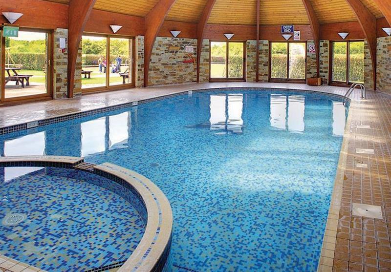 Indoor heated swimming pool at Lakeview Country Club in North Cornwall, South West of England