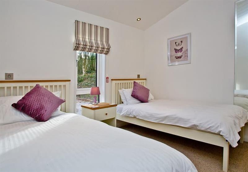 One of the bedrooms in a Drake Lodge at Lakeview Manor Lodges in Dunkeswell, Honiton