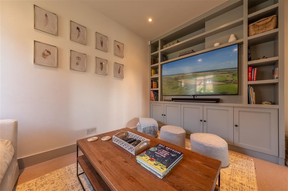 Cinema room with large television with Sky, Netflix and Amazon Prime at Lakeview Oast, Goudhurst