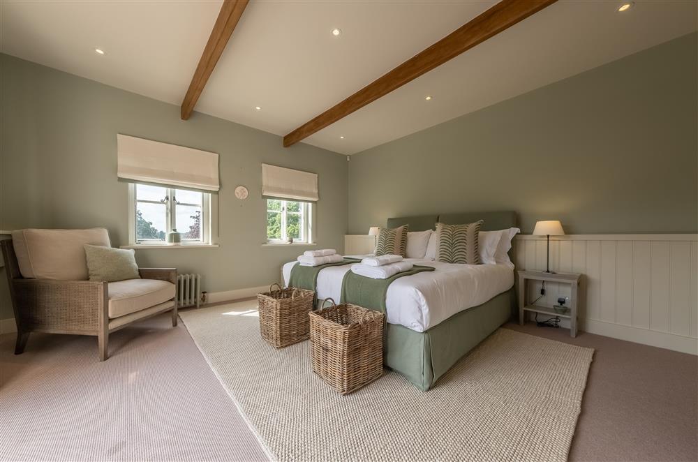 Spacous bedroom three with a 6’ super-king size bed at Lakeview Oast, Goudhurst
