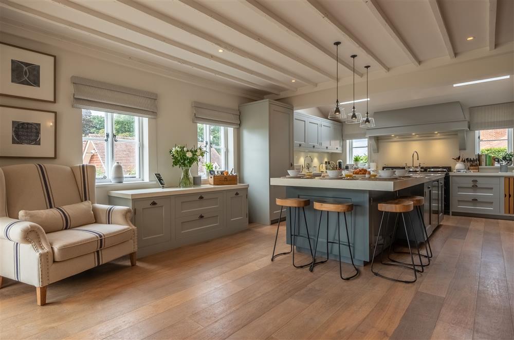 The spacious and well-equipped kitchen area at Lakeview Oast, Goudhurst