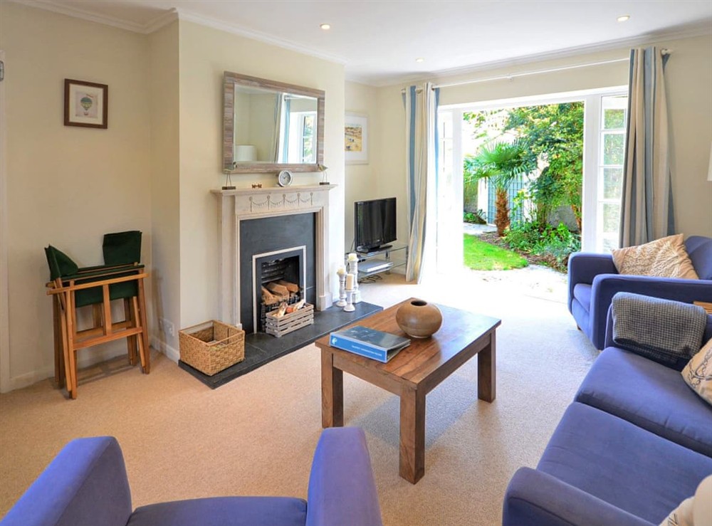 Living area at Lamorran Lodge in St Mawes, Cornwall