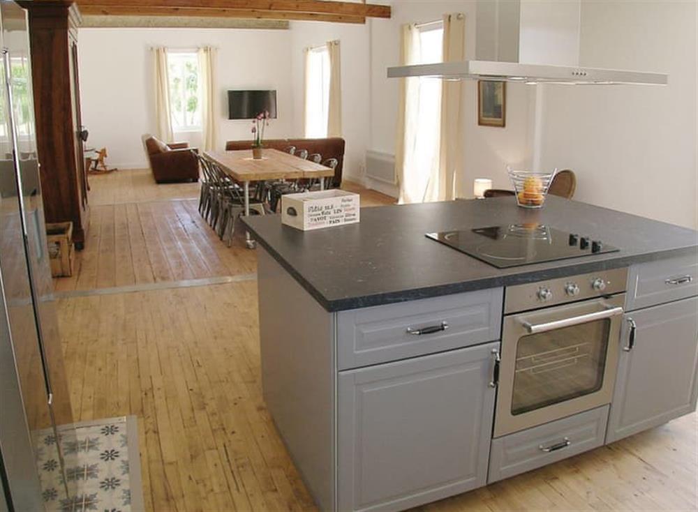 Kitchen at L’Ancienne Ferme in Saint-Aubin-de-Cadelech, Dordogne and Lot, France