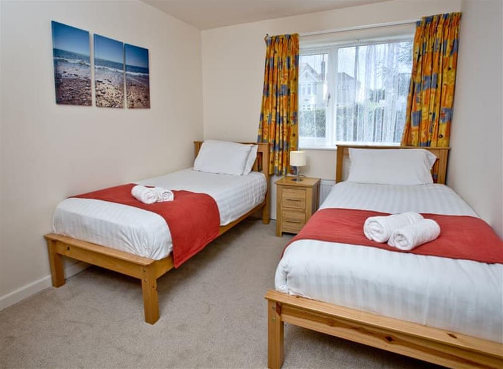 Twin bedroom at Landfall in South Devon, Brixham