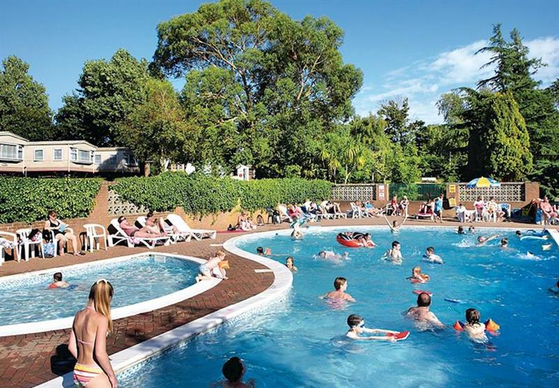 Outdoor heated pool and paddling pool at Landguard Holiday Park in Shanklin, Isle Of Wight