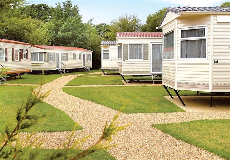 The caravan setting at Landguard Holiday Park in Shanklin, Isle Of Wight